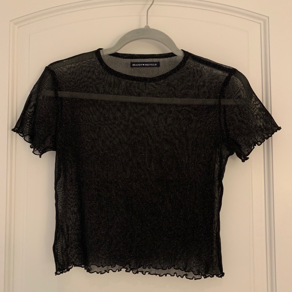 BRANDY MELVILLE • glitter sheer top
